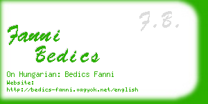 fanni bedics business card